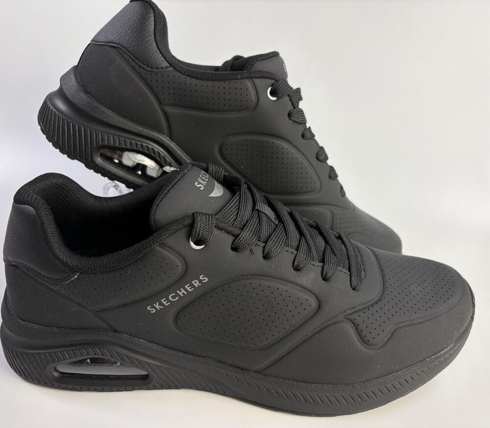 Skechers Men's Black Relaxed Fit Uno Zen Black Slip-Resistant Shoes Size 11 New